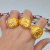 Classic Yellow Gold Mens Rings 2022 Jewlery Thick 24K Orginal Gold Color Rings Wedding Birthday Gift Resizable Jewelry Luxury